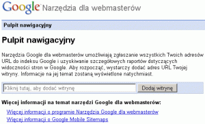 Pulpit nawigacyjny narzędzi dla webmasterów