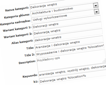 Przykładowy SEO panel