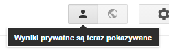 Włączone wyniki prywatne w Google