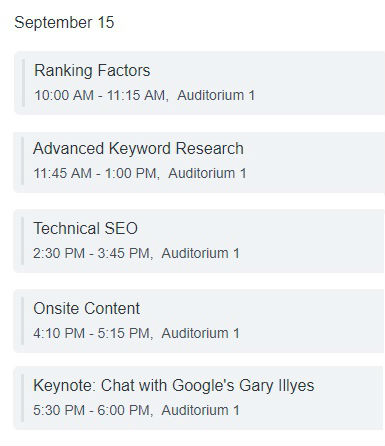 Agenda brightonSEO