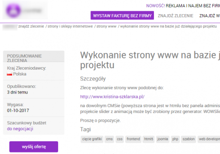 Przykład strony z linkami dofollow