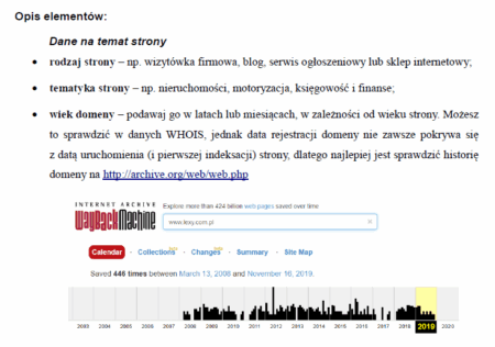 Analiza historii domeny
