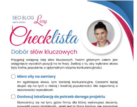Checklista: Dobór słów kluczowych
