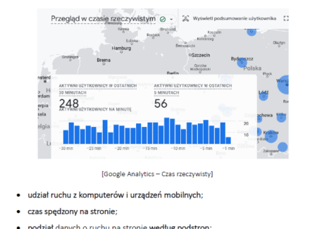 Przegląd ruchu rzeczywistego w Google Analytics
