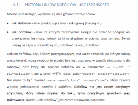Historia linków nofollow