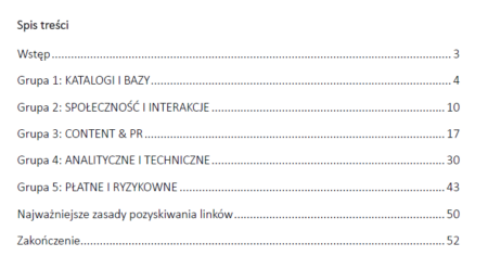Ebook o link buildingu - spis treści