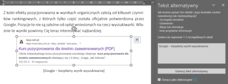 Pole z opisem alternatywnym w programie Microsoft Word