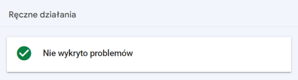 Ręczne działania - Google Search Console