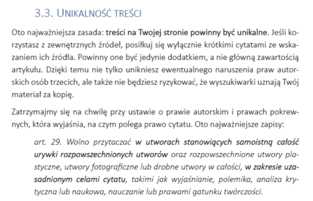 Unikalność treści na stronie www