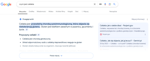 Przegląd od AI dla frazy: czym jest celiakia