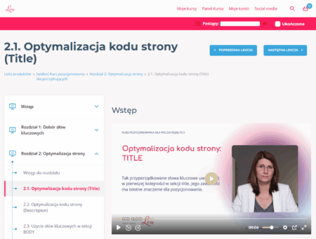 Kurs SEO w formacie wideo