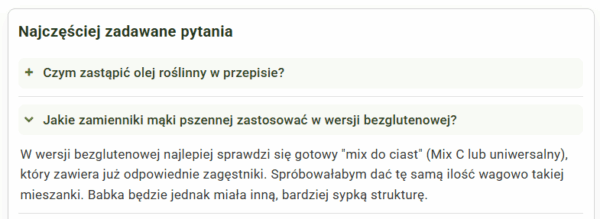 Pytania i odpowiedzi pod przepisem na blogu Ania Gotuje
