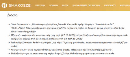 Link na liście źródeł informacji